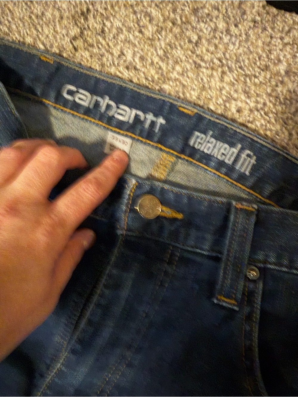 Carhartt Relaxed Fit Men's Dark Blue Denim Jeans